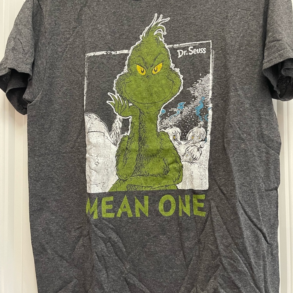 Dr. Seuss Charcoal Grinch Graphic Tee